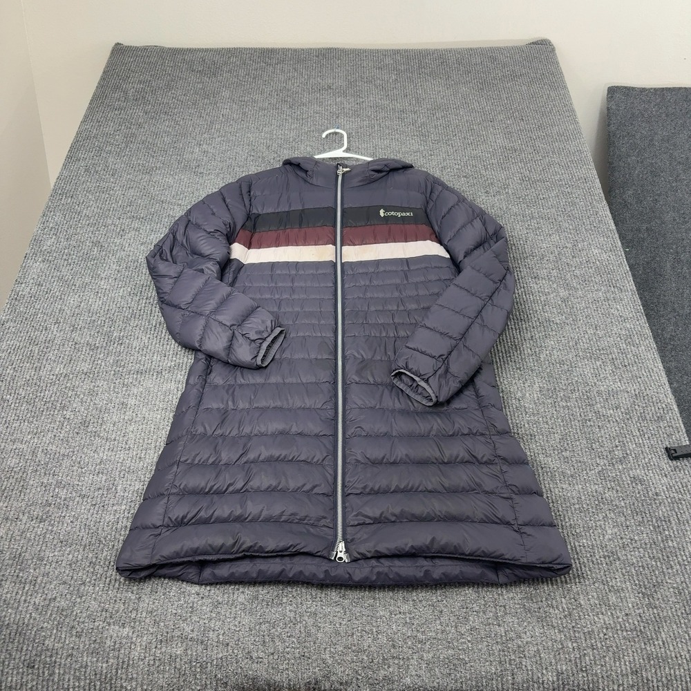 Cotopaxi Fuego Down Parka Womens L Purple Nylon Colorblock Hooded Puffer Jacket - Picture 5 of 13